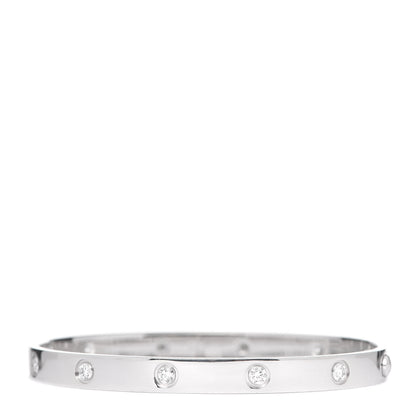 Cartier 18K White Gold 10 Diamond LOVE Bracelet 19 3 of 7