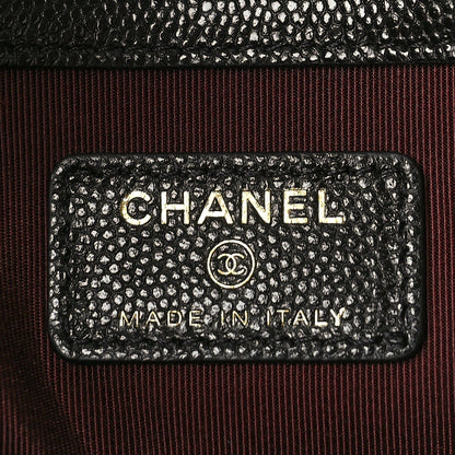 Chanel Caviar Quilted Large Cosmetic Case Black 6 of 9