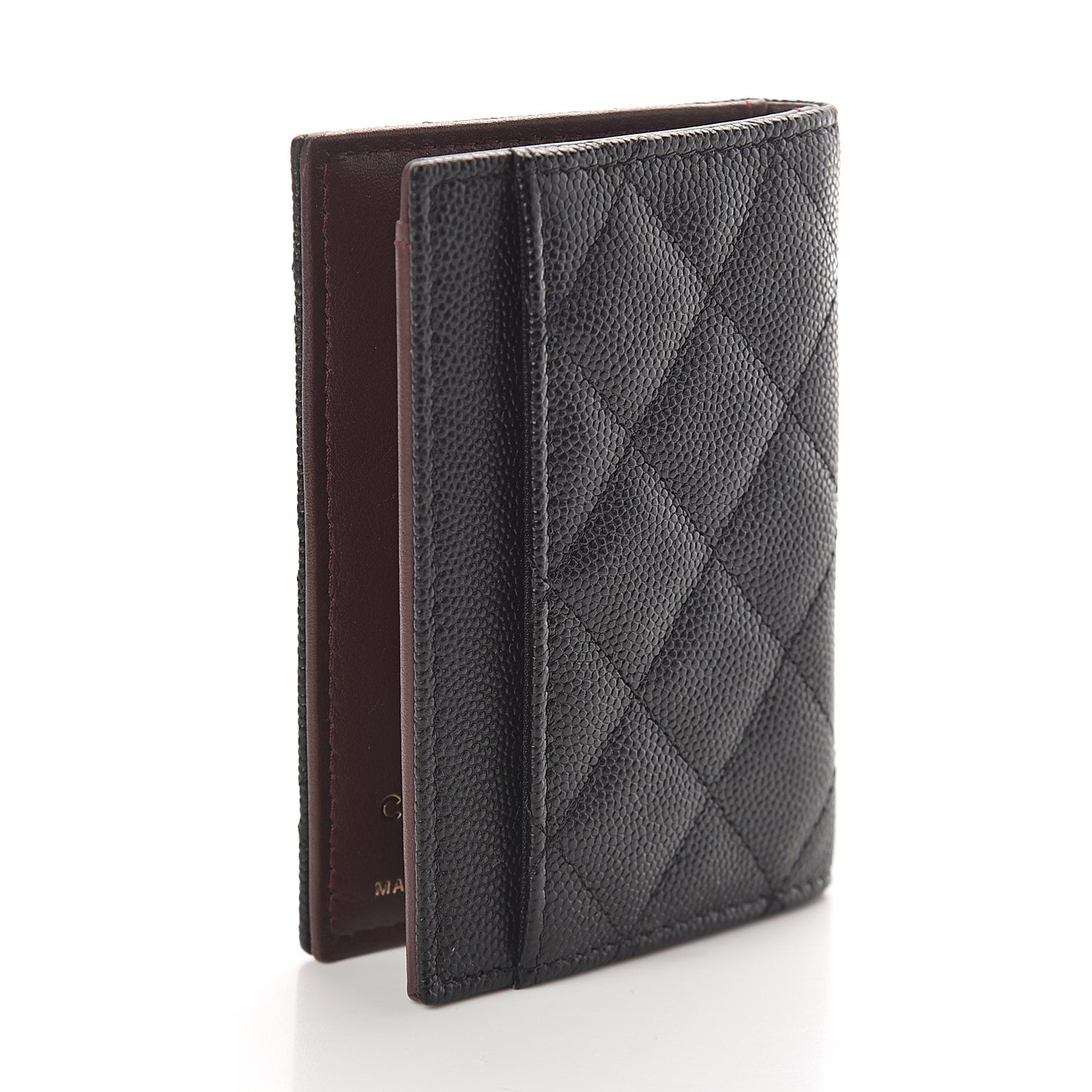 Caviar Quilted Card Holder Wallet Black