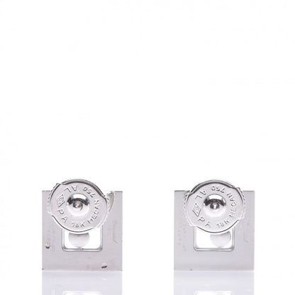 Chopard 18K White Gold Diamond Ruby Happy Diamonds Square Earrings 3 of 5