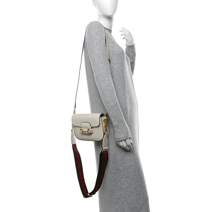 Gucci Azalea Calfskin Web Mini Horsebit 1955 Shoulder Bag Mystic White 2 of 10