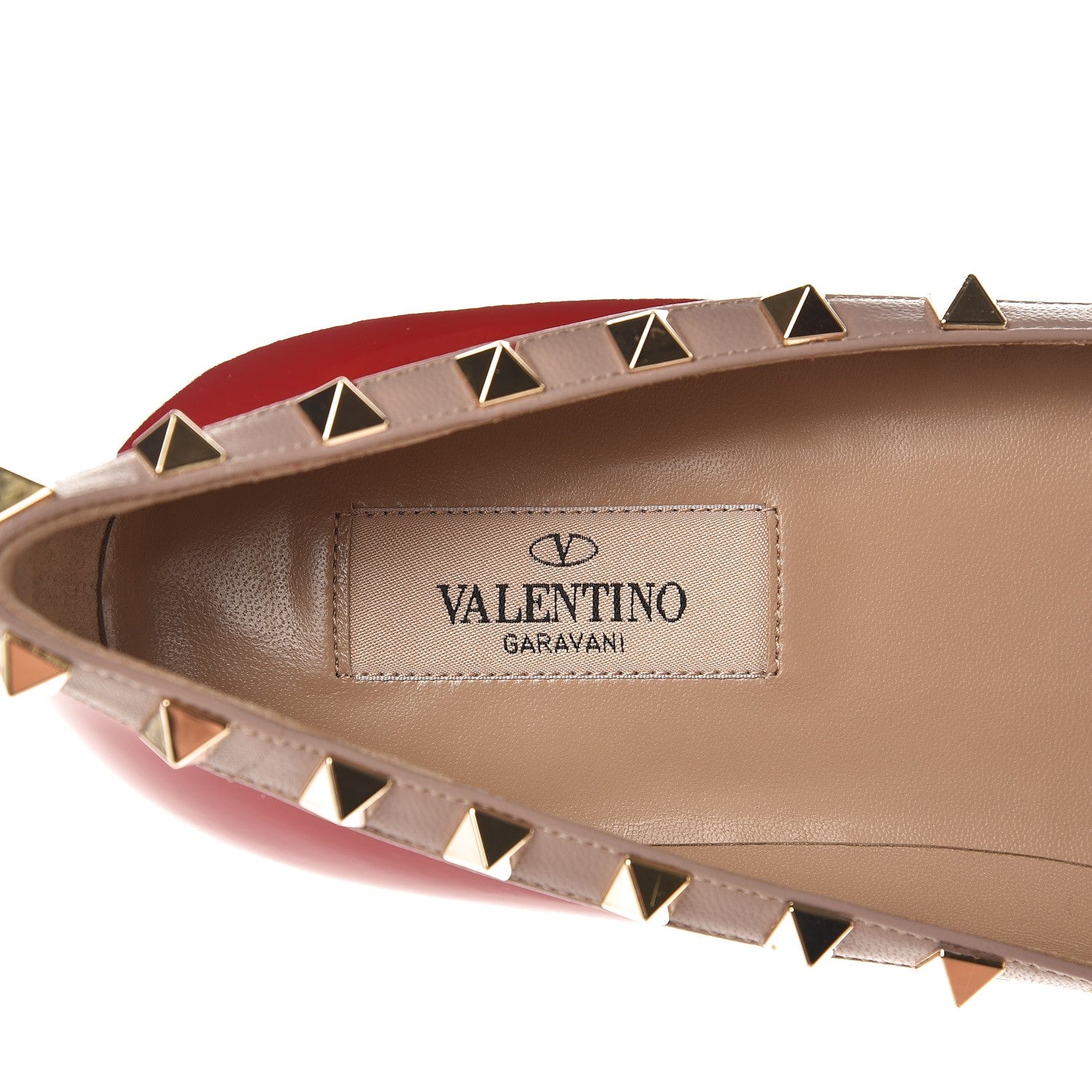 Valentino Garavani Patent Nappa Rockstud Ballerina Flats 39.5 Rosso Valentino Poudre 6 of 9