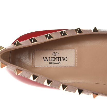 Valentino Garavani Patent Nappa Rockstud Ballerina Flats 39.5 Rosso Valentino Poudre 6 of 9