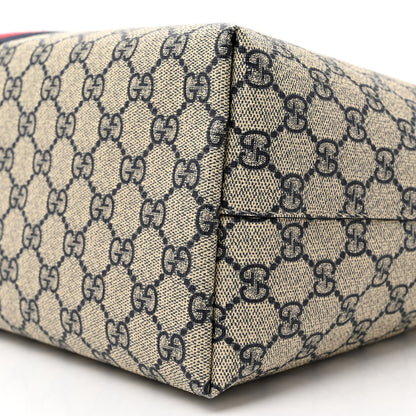 Gucci GG Supreme Monogram Textured Calfskin Web Medium Ophidia Shopping Tote Beige Blue 10 of 10