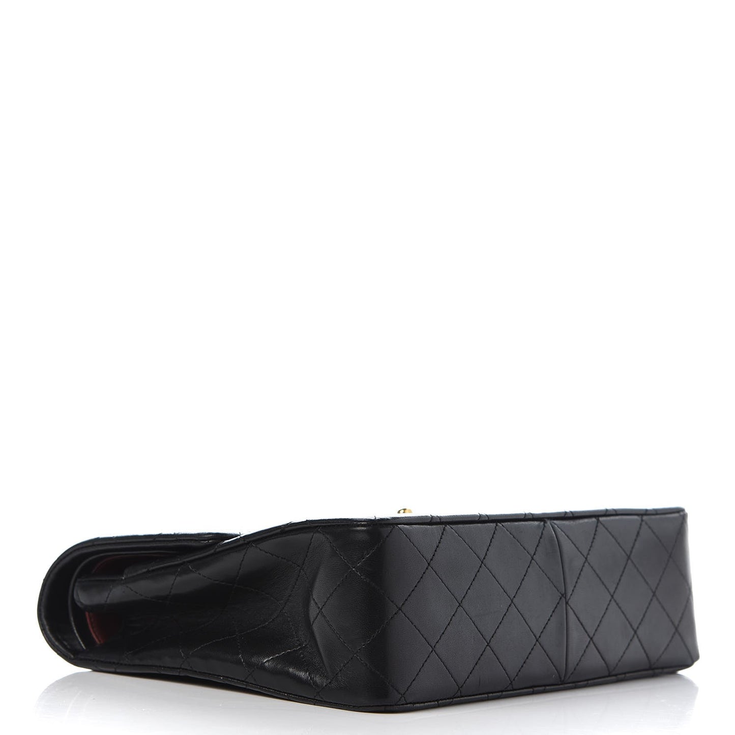 Lambskin Quilted Medium Double Flap Black