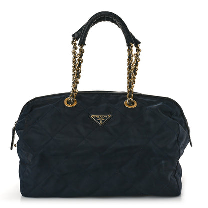 Prada Nylon Tessuto Impuntu Quilted Shoulder Bag Navy 1 of 11