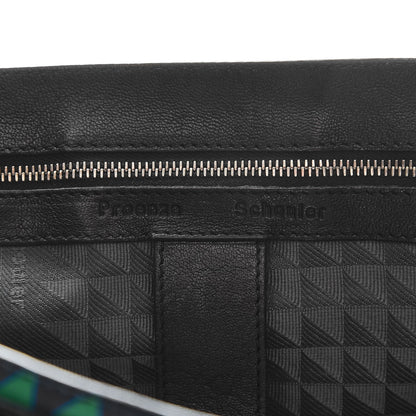 Proenza Schouler Calfskin Triangle Print Medium PS1 Satchel Blue Green 9 of 9