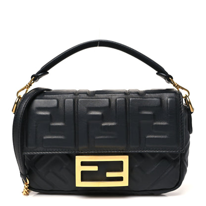 Fendi Nappa FF 1974 Embossed Mini Baguette Black 1 of 10