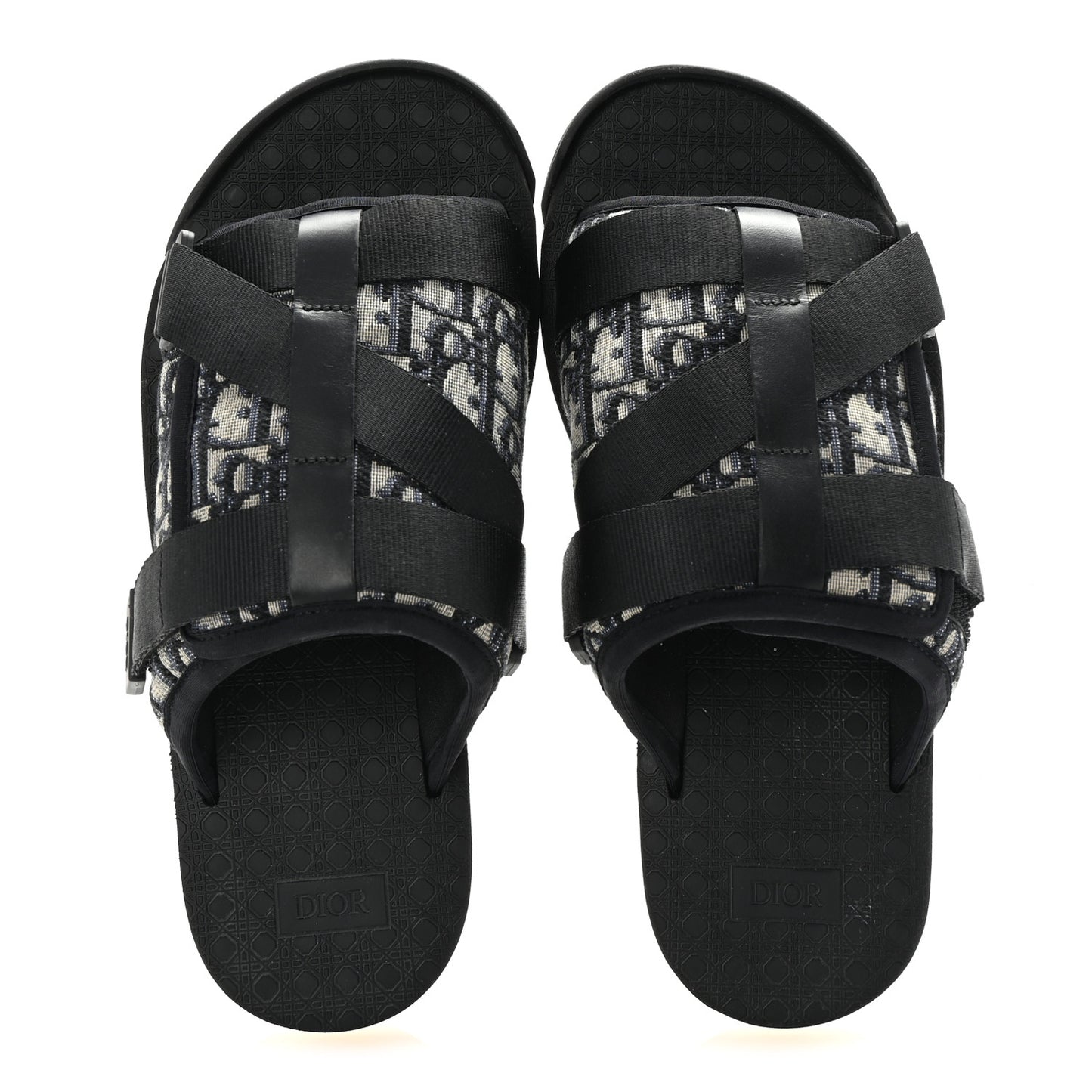 Oblique Jacquard Mens Alpha Sandals 41 Beige Black