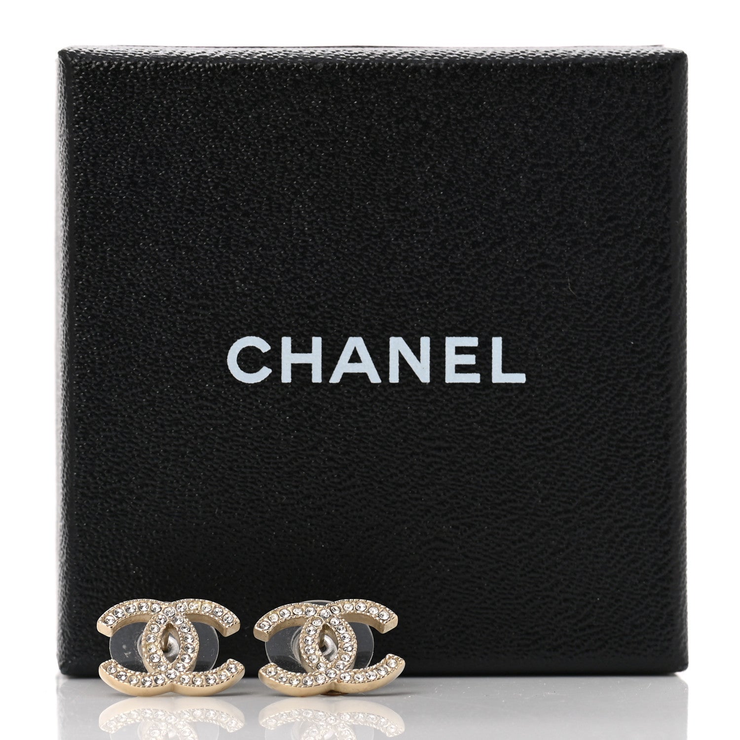Chanel Crystal CC Earrings Gold 7 of 7