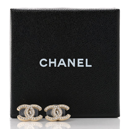 Chanel Crystal CC Earrings Gold 7 of 7