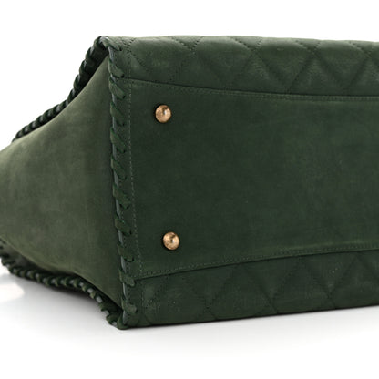 Chanel Calfskin Quilted Whipstich Shopping Tote Green 9 of 12