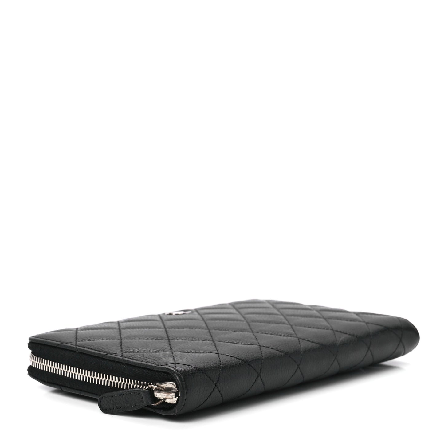 Caviar Quilted Large Zip Around Organizer Wallet Black