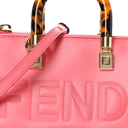 Fendi Vitello King Plexiglass Logo Embossed Mini By The Way Top Handle Boston Bag Pink Dalia 8 of 10