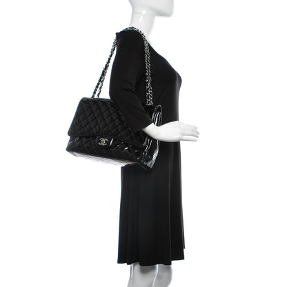 Chanel Patent Quilted Maxi Single Flap Black 2 of 13