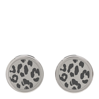 Cartier Sterling Silver Palladium Black Lacquer Panthere Cufflinks 1 of 6