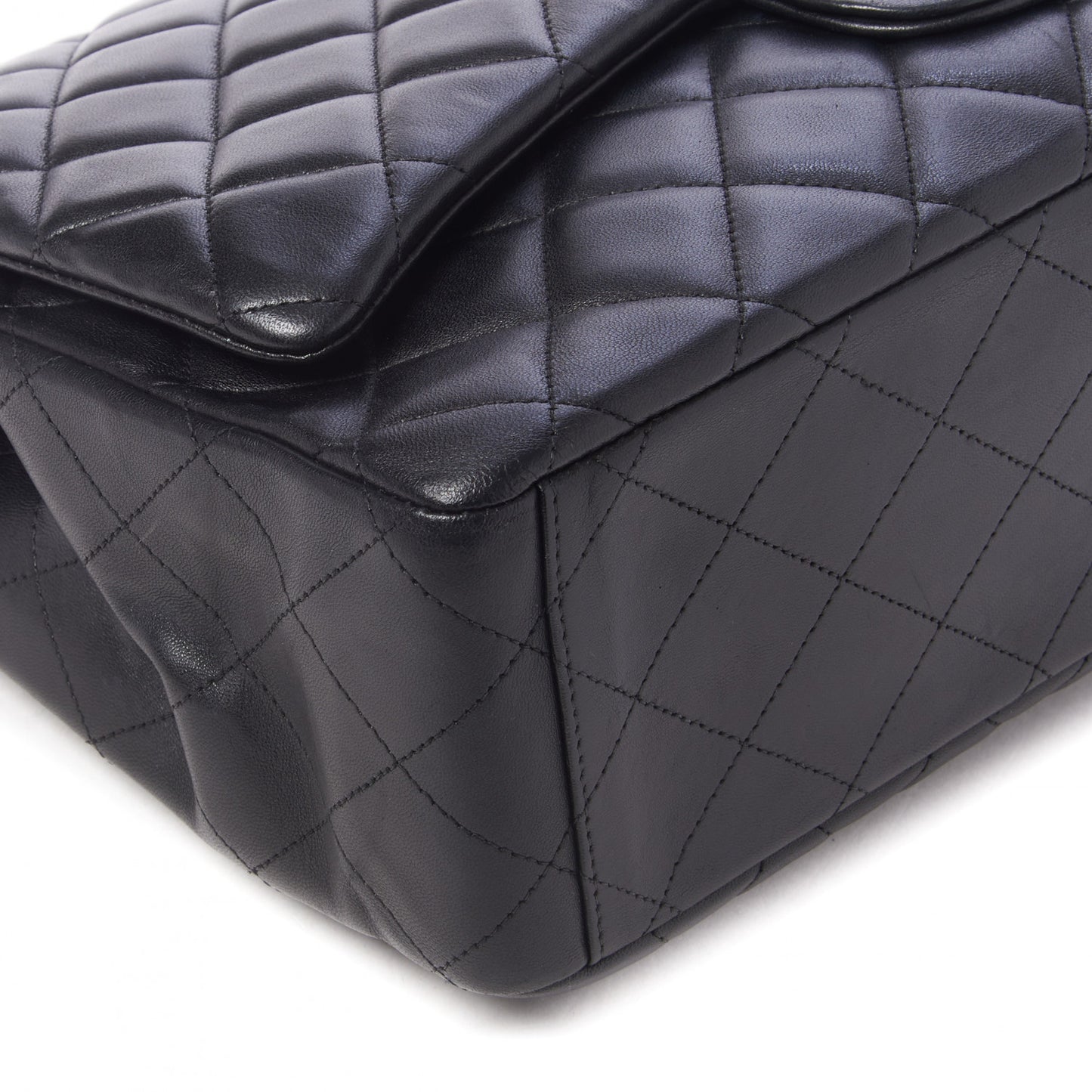 Lambskin Quilted Maxi Single Flap Black