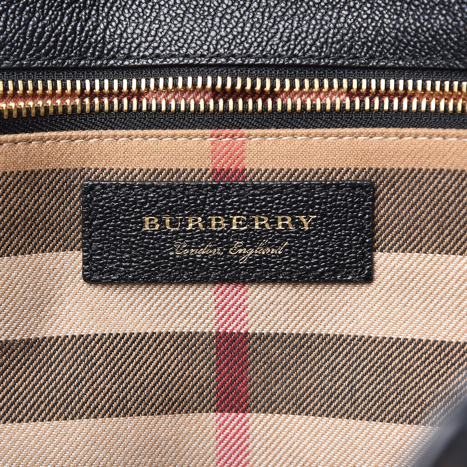 Burberry Soft Grain Calfskin Medium Buckle Tote Black 7 of 16