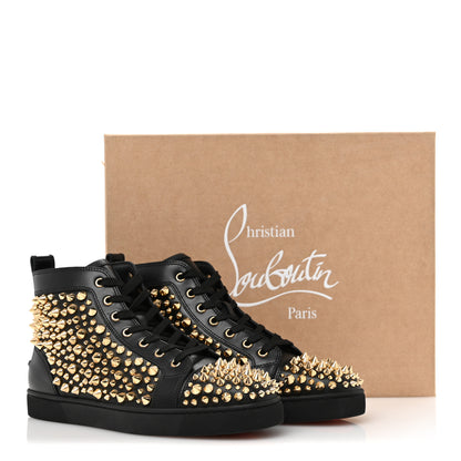 Christian Louboutin Calfskin Louis Spikes Flat Mens Sneakers 42.5 Black 11 of 11