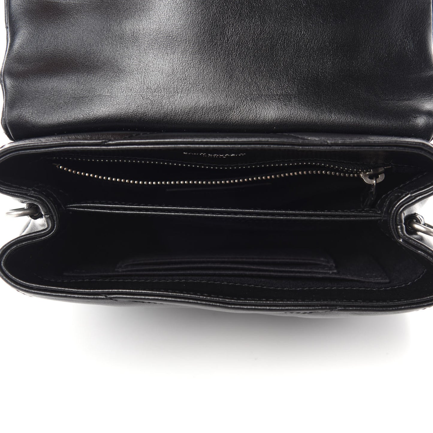 Calfskin Y Quilted Monogram Toy Loulou Crossbody Bag Black
