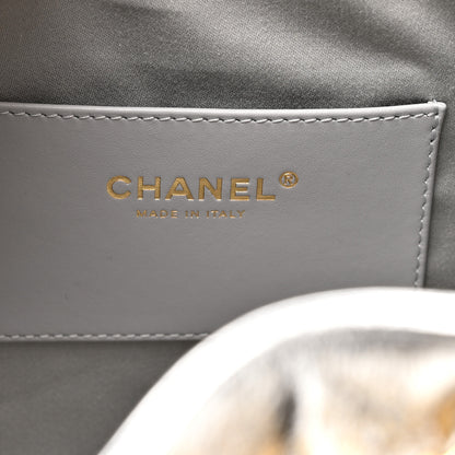 Chanel Metallic Crumpled Calfskin Quilted Small Chanel 25 Handbag Silvery 6 of 11
