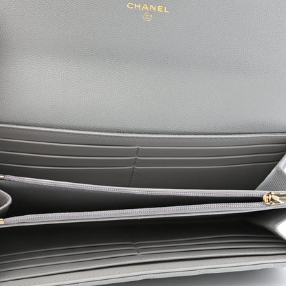 Chanel Caviar Quilted Large Flap Wallet Grey 5 of 9