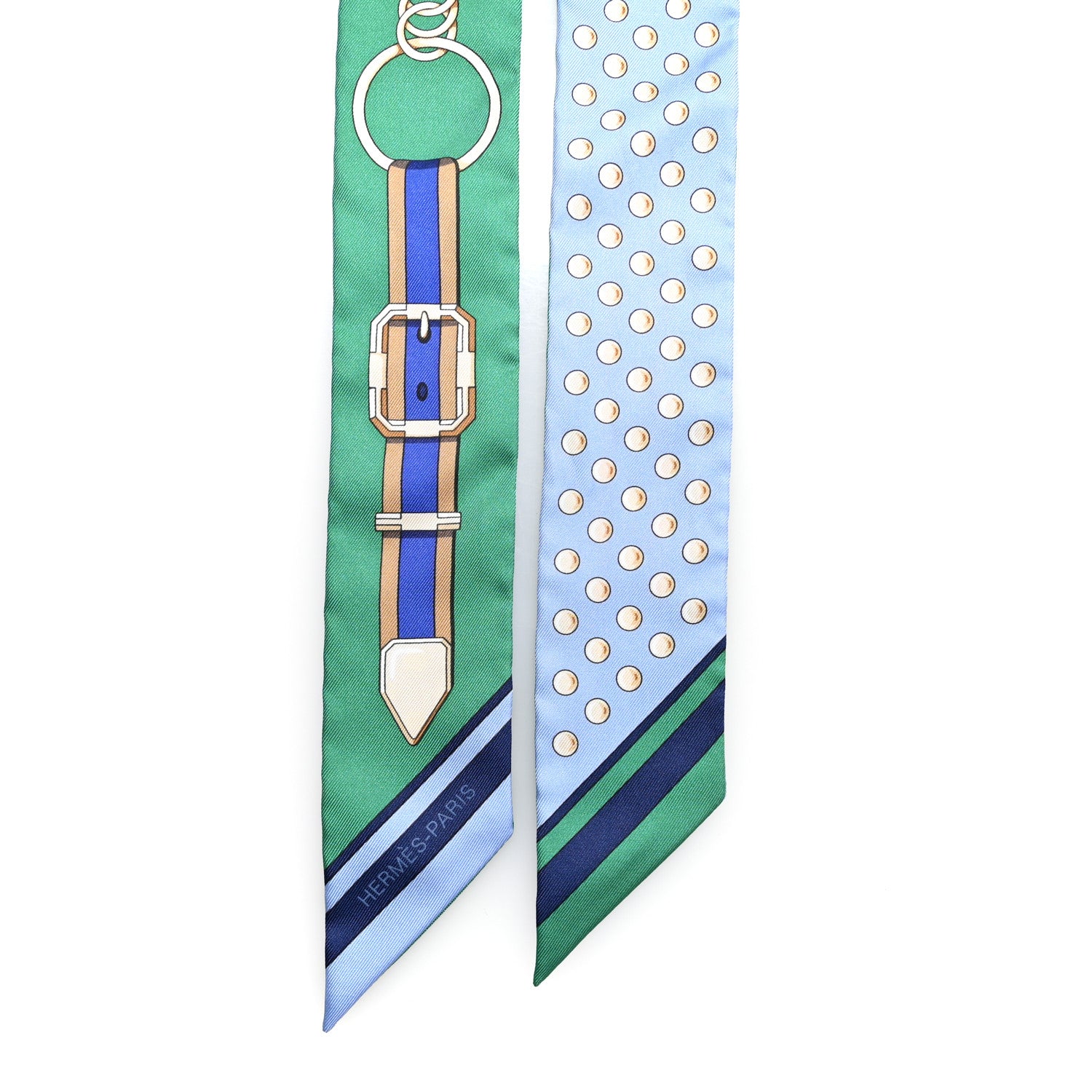 Hermes Silk Grand Tralala Twilly Bleu Ciel Vert Fuchsia 2 of 4