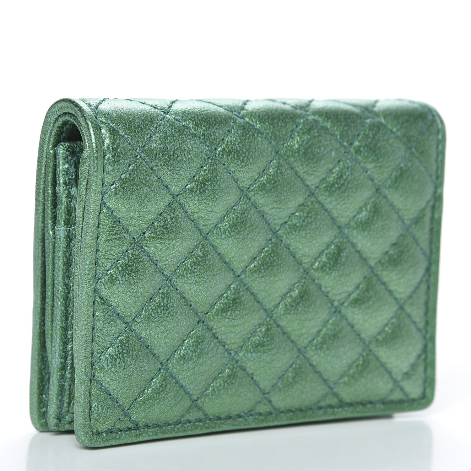 Gucci Laminated Nappa Trapuntata Zumi Card Case Jasmine Green 3 of 8