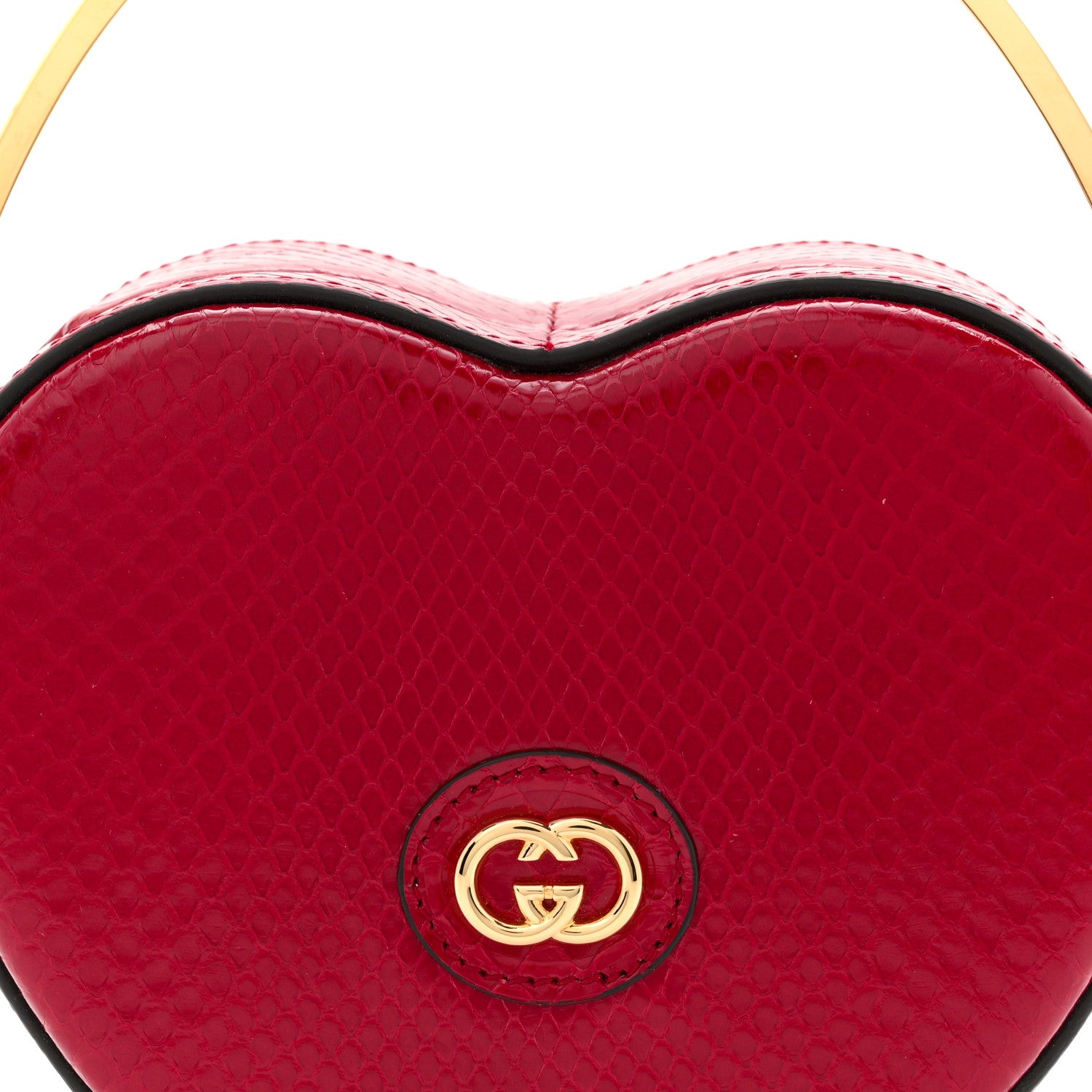 Gucci Snakeskin Broadway Mini Heart Top Handle Bag Rasberry Candy 8 of 12