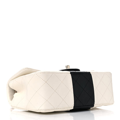 Chanel Lambskin Quilted Mini Rectangular Flap White Black 4 of 12