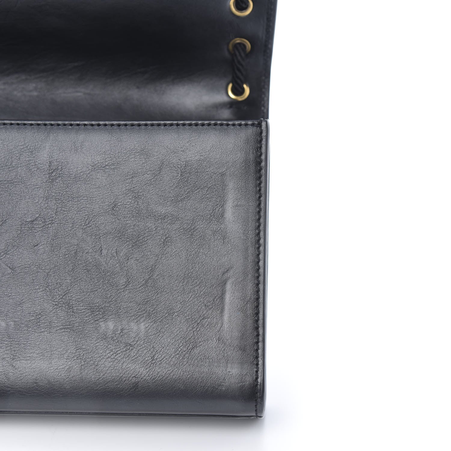 Saint Laurent Calfskin Rope Monogram Cassandre Clutch Black 8 of 14