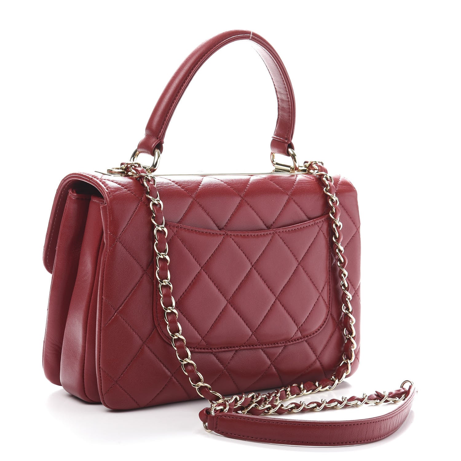 Chanel Lambskin Quilted Small Trendy CC Flap Dual Handle Bag Red 3 of 14