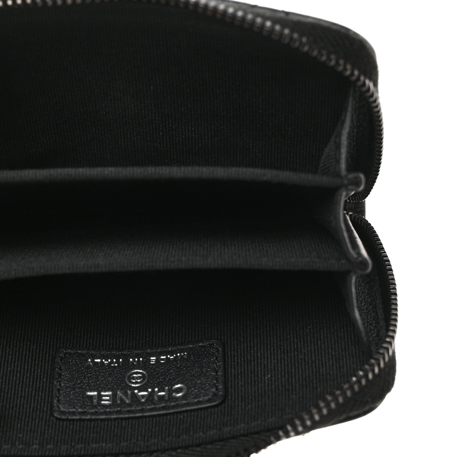 Chanel Lambskin Quilted Zip Coin Purse So Black 5 of 8