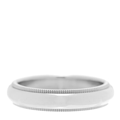 Tiffany Platinum 4mm Classic Milgrain Wedding Band Ring 50 5.25 3 of 5