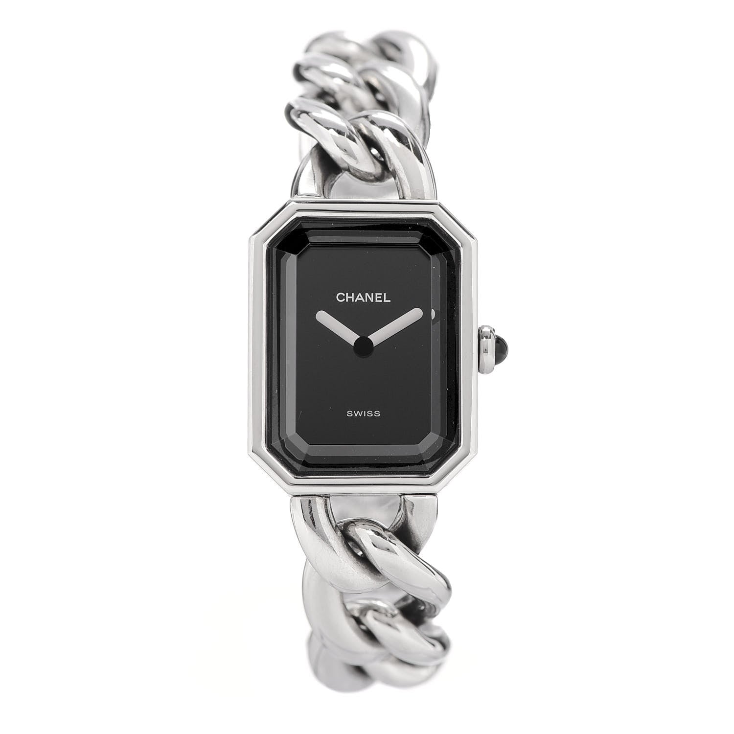 Chanel Stainless Steel 20mm Chain Premiere Quartz Watch Black M 1 of 5