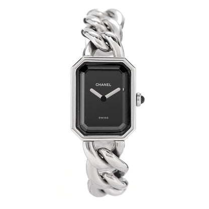 Chanel Stainless Steel 20mm Chain Premiere Quartz Watch Black M 1 of 5