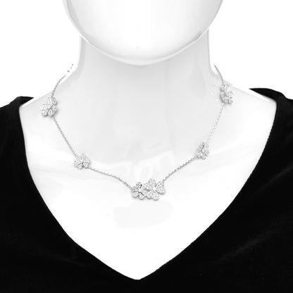 Van Cleef & Arpels 18K White Gold Diamond 9 Motifs Frivole Necklace 2 of 5