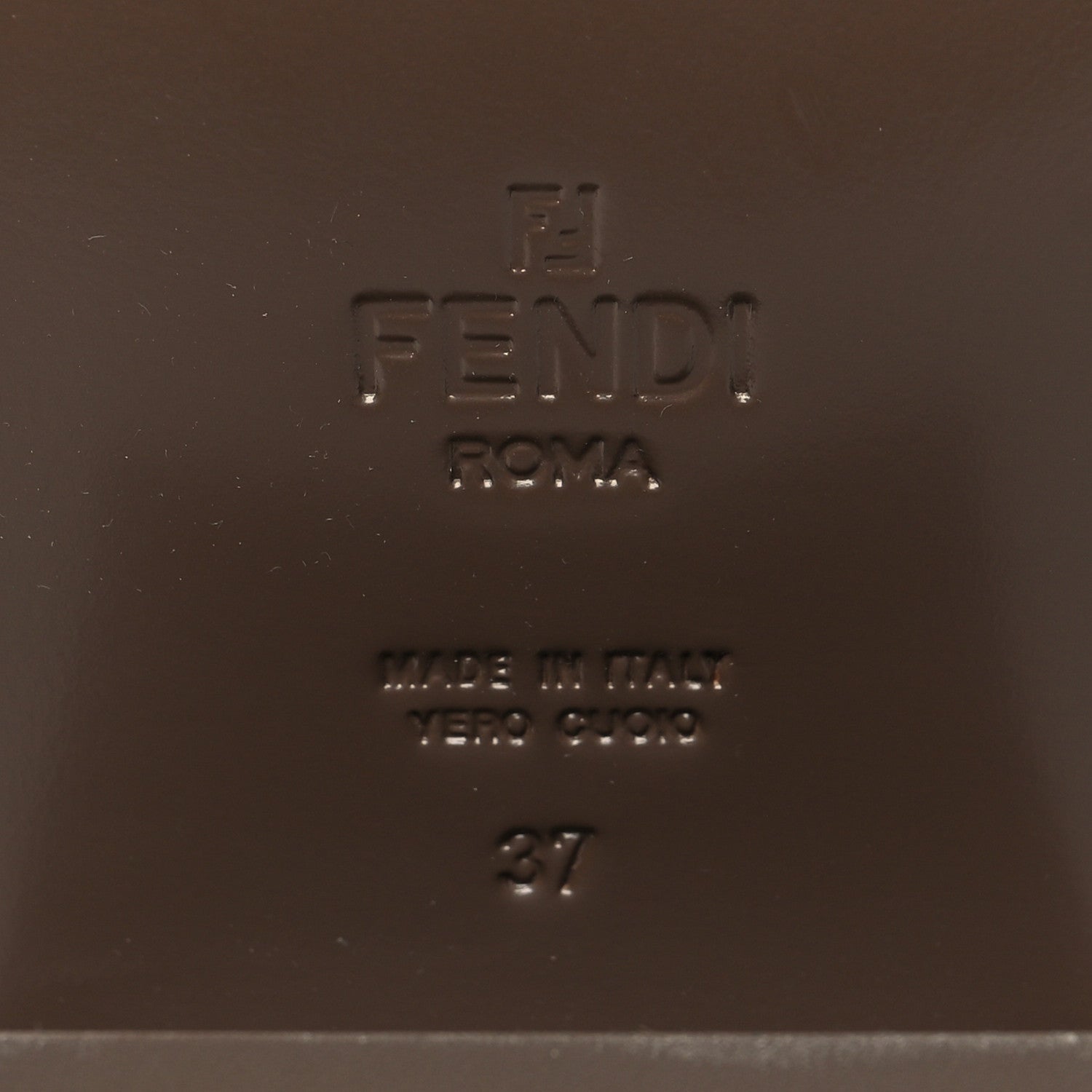 Fendi Vitello Abrasivato FF Cut Mules 37 Cuoio 6 of 9