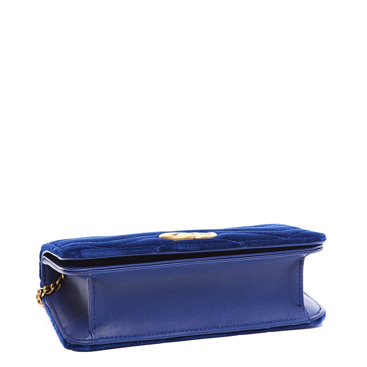 Gucci Velvet Matelasse GG Marmont Mini Bag Cobalt Blue 3 of 12