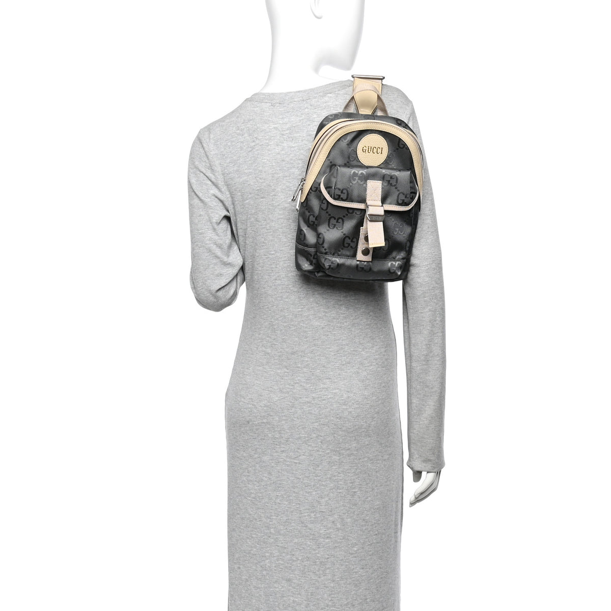 Gucci Econyl Nylon Monogram Off The Grid Sling Backpack Graphite Grey New Plaster 2 of 10