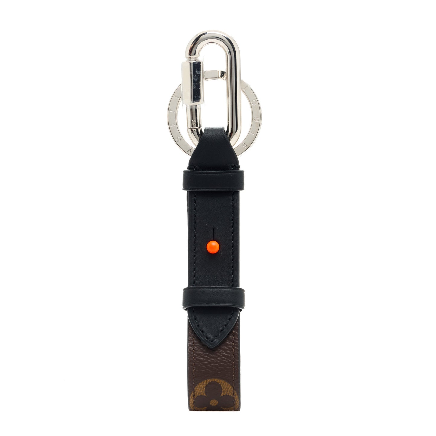 Monogram Dragonne Bag Charm Key Holder Orange