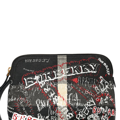 Burberry Coated Canvas Mega Check Sketchbook Doodle Pouch Black 9 of 11