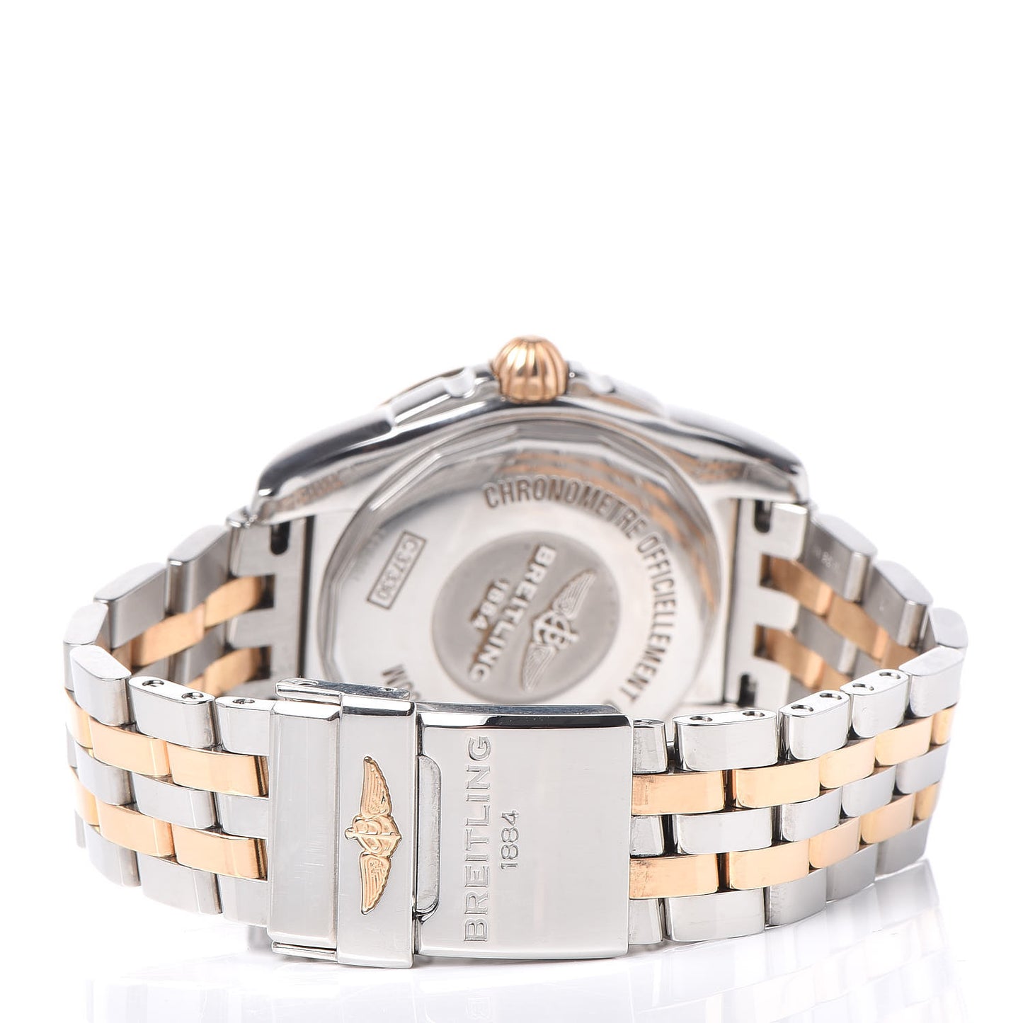 Stainless Steel 18K Rose Gold Diamond Mother of Pearl 36mm Galactic Automatic Watch C37330