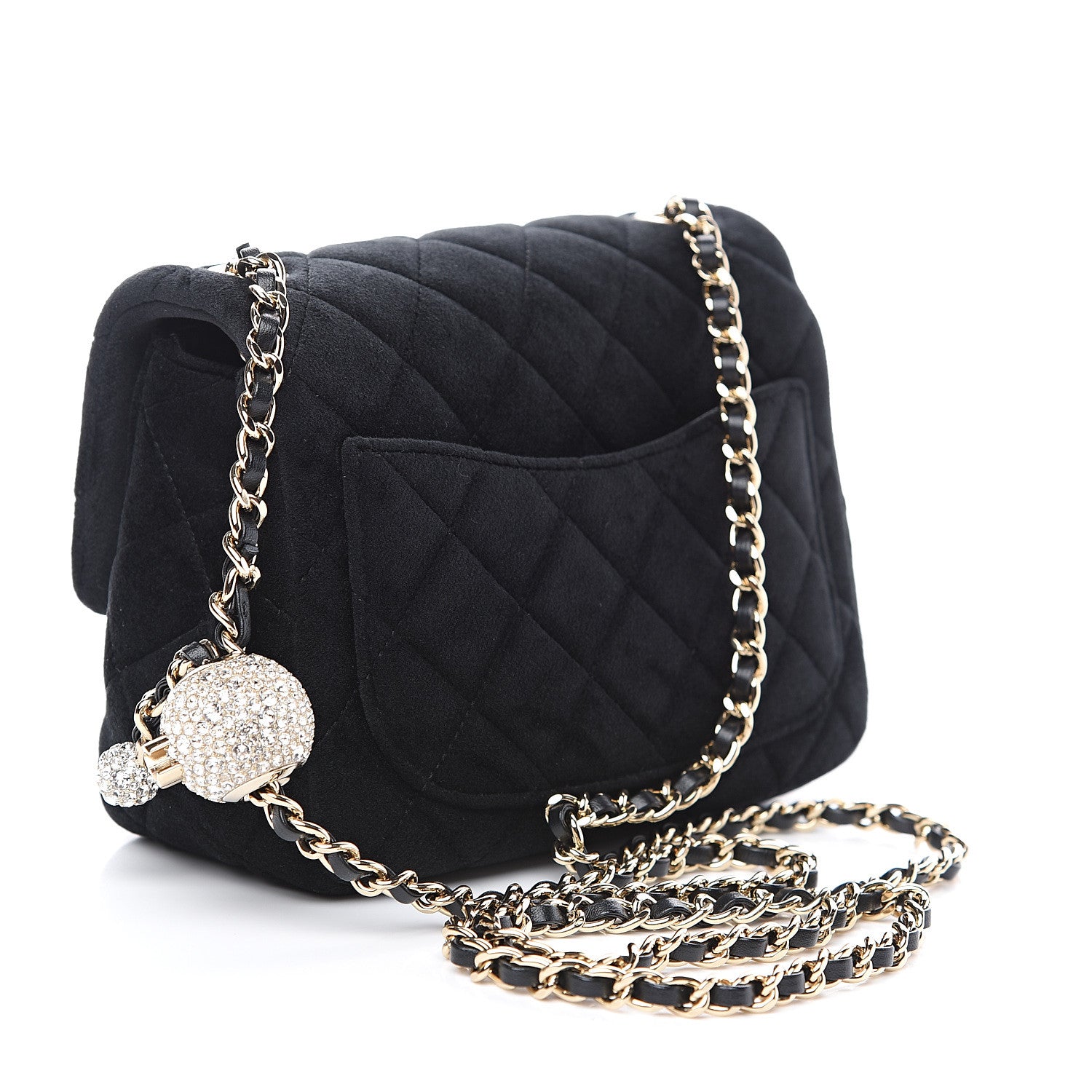 Chanel Velvet Quilted Mini Pearl Crush Flap Black 2 of 9