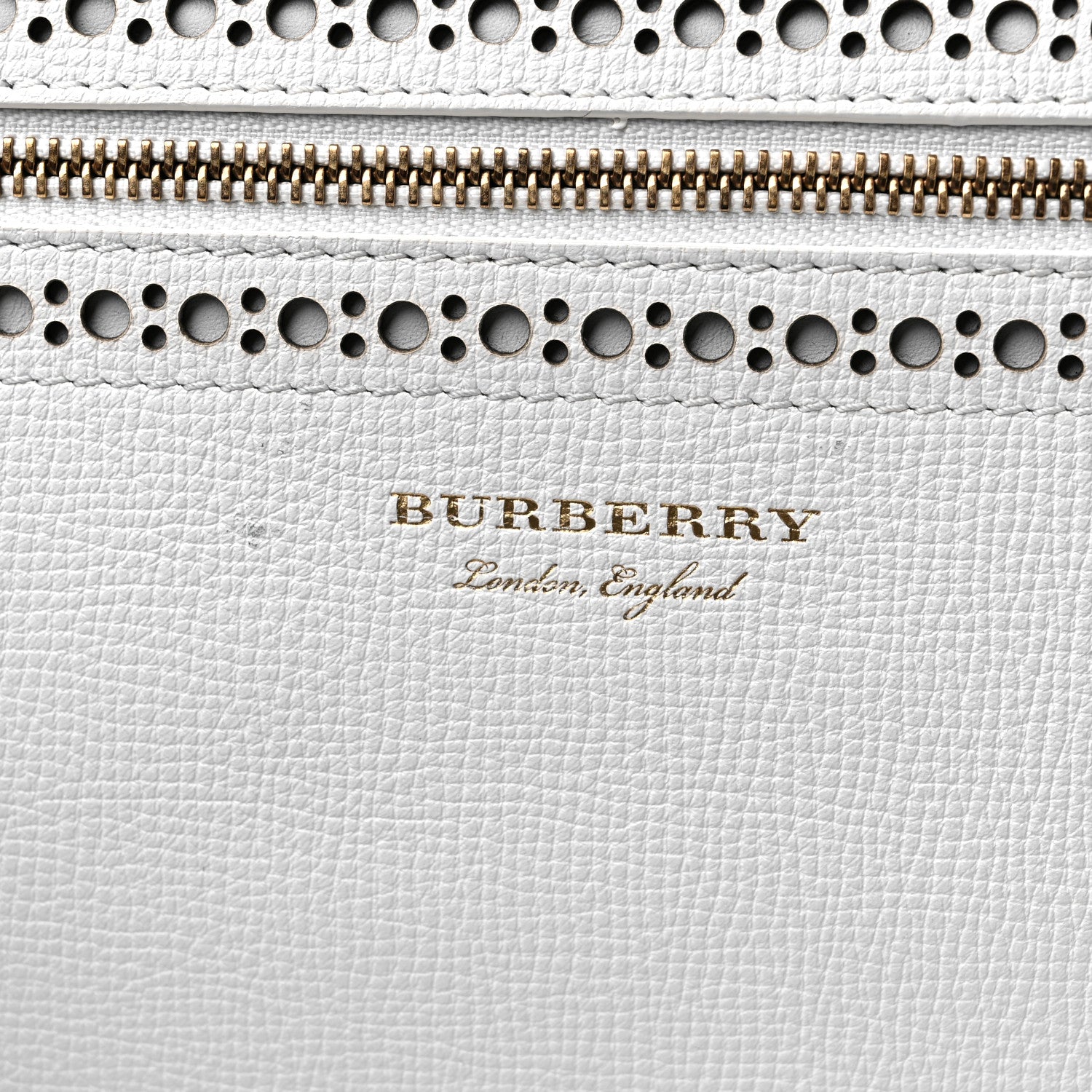 Burberry Grainy Calfskin Broguing Tassel Small Macken Crossbody Bag Chalk White 13 of 14