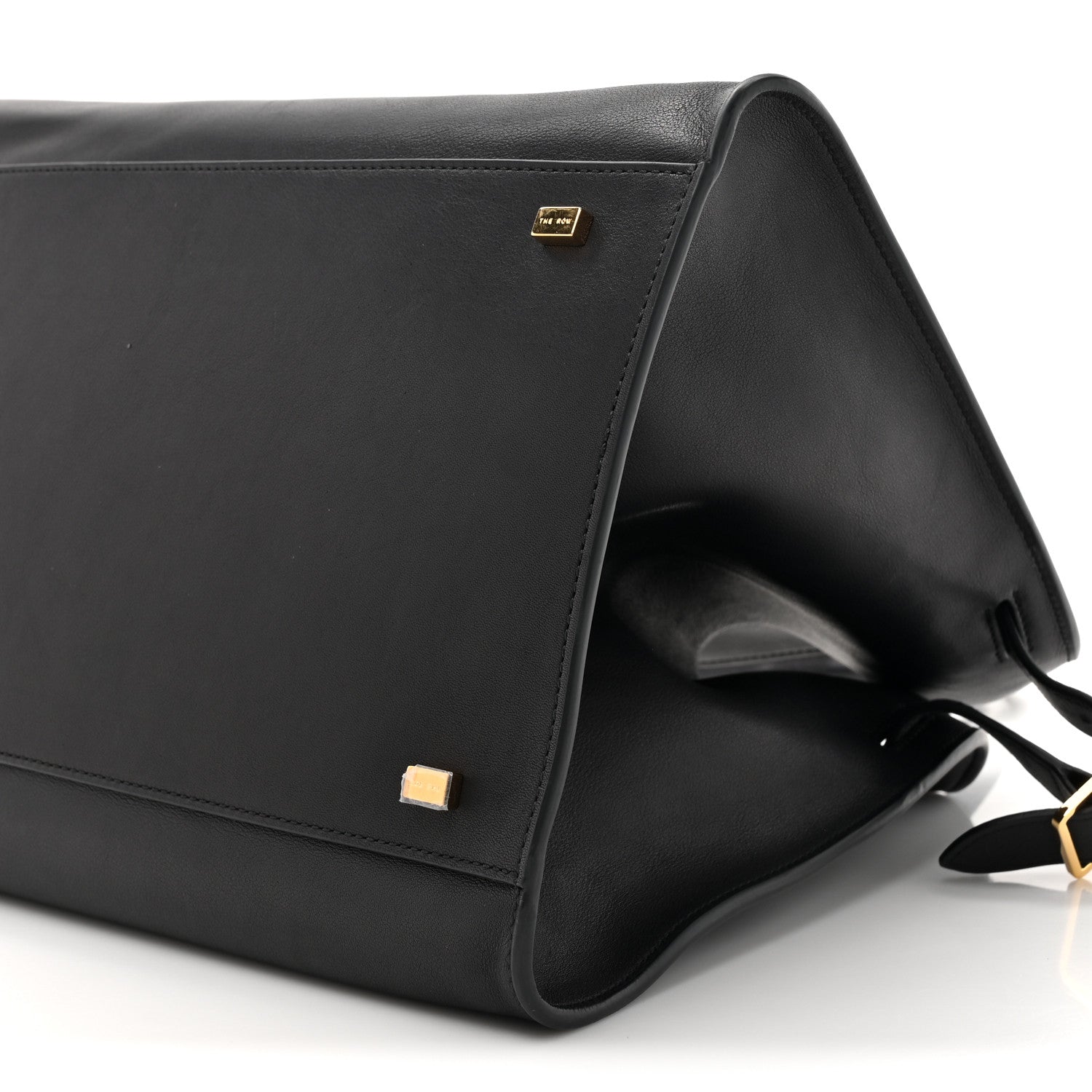 The Row Polished Saddle Calfskin Soft Margaux 15 Black 8 of 12