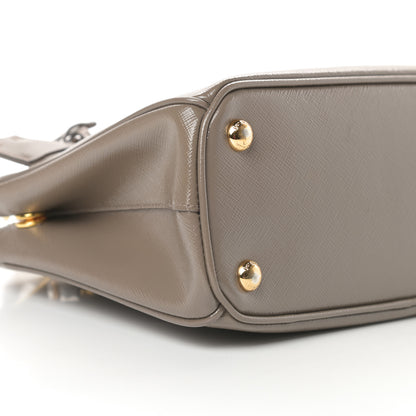 Prada Saffiano Vernice Mini Galleria Double Zip Tote Argilla 10 of 12