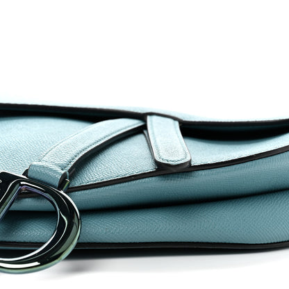Christian Dior Grained Calfskin Saddle Bag Azure Blue 10 of 10