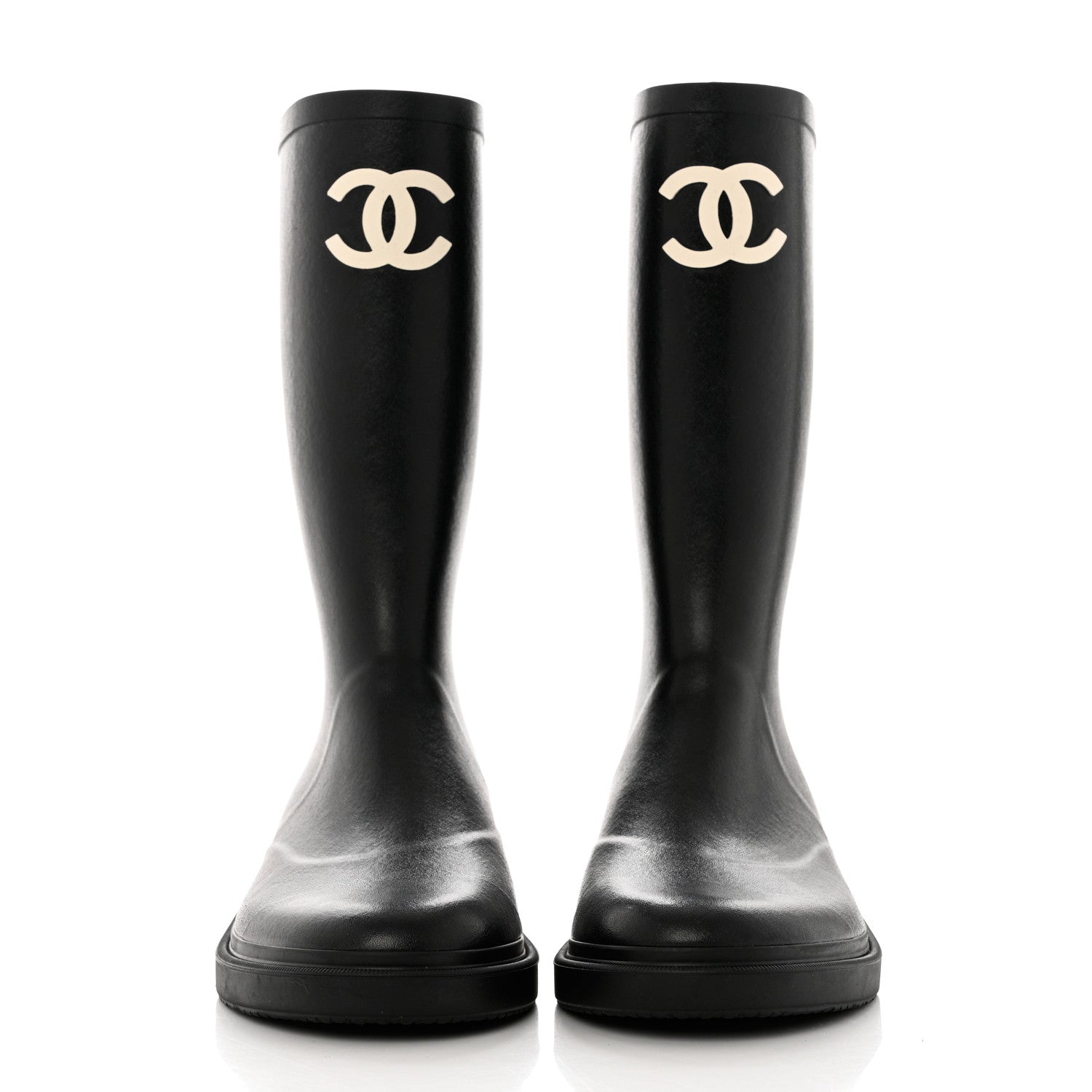 Chanel Caoutchouk CC High Boots 41 Black 4 of 8