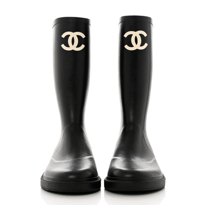 Chanel Caoutchouk CC High Boots 41 Black 4 of 8